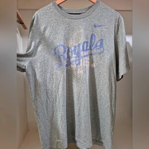 Nike Gray and Blue Short Sleeve Tee